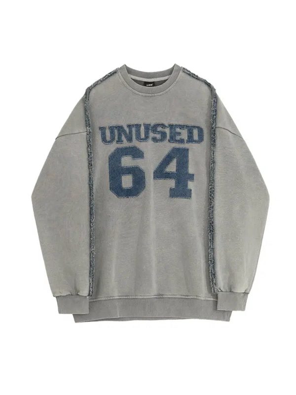 Distressed Number Print Sweatshirt For Sale - Image 5