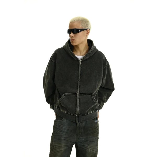 Front Pockets Zip-up Hoodie Online now - Image 5