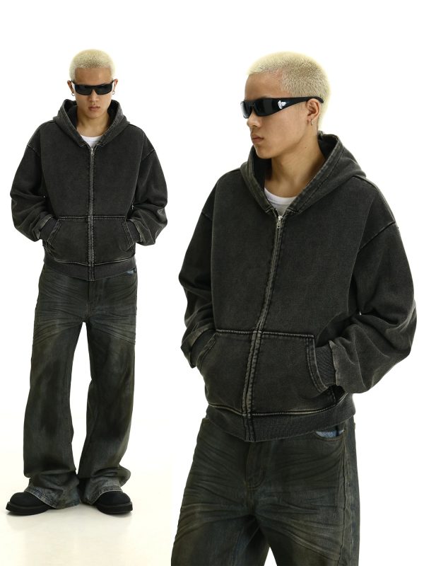Front Pockets Zip-up Hoodie Online now