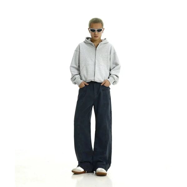 Washed Wide Leg Cargo Jeans For Cheap - Image 5