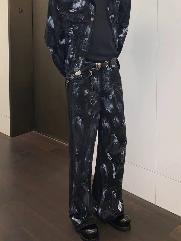 Abstract Pattern Denim Pants Supply - Image 3