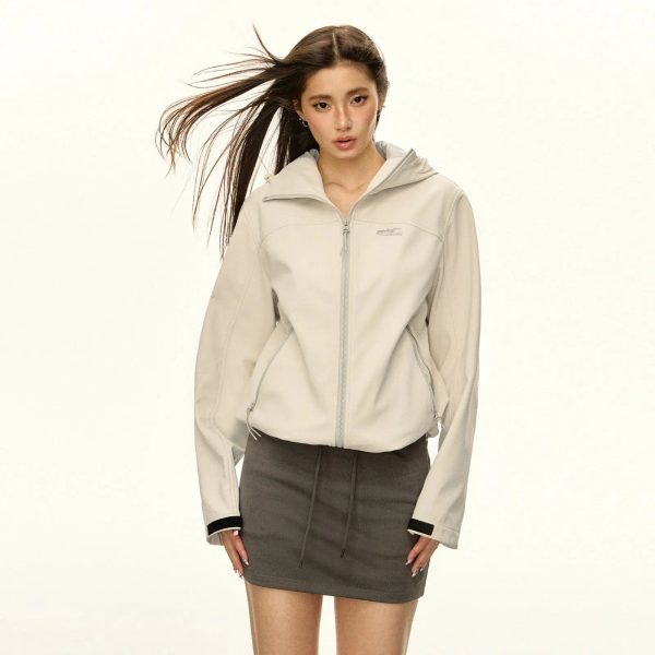 Integrated Hood Athletic Zip-Up Coat Sale - Image 3