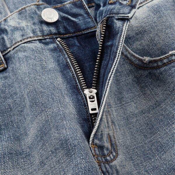 Slim Fit Washed Denim Jeans For Cheap - Image 5