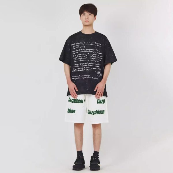 Embroidered Logo Printed Shorts Online Sale - Image 4
