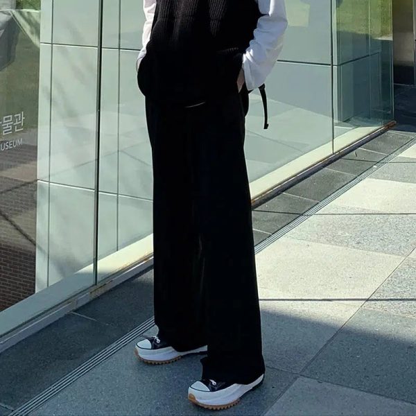 High-waisted Wide-leg Drape Pants Cheap - Image 5