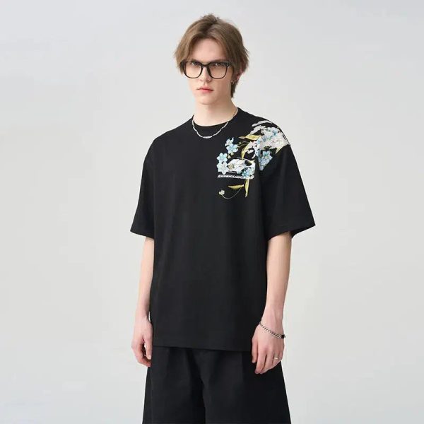 Floral Graphic T-shirt For Cheap - Image 2