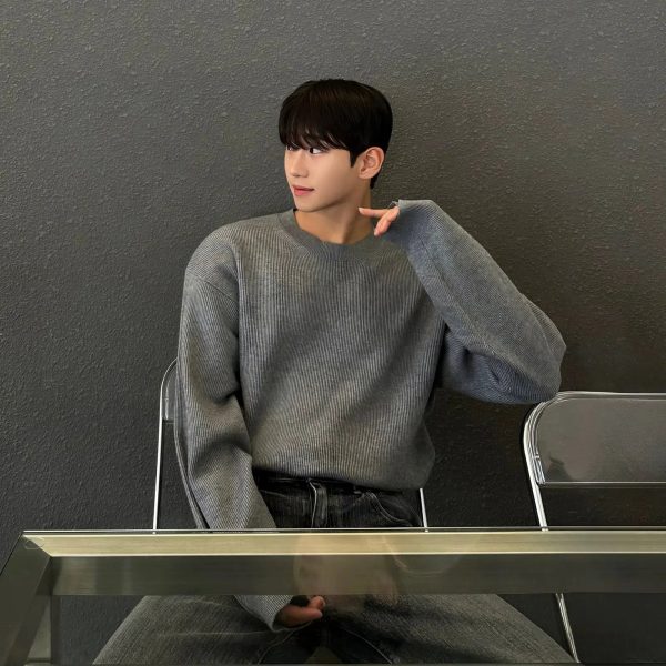 Pleated Crew Neck Bottoming Sweater For Cheap