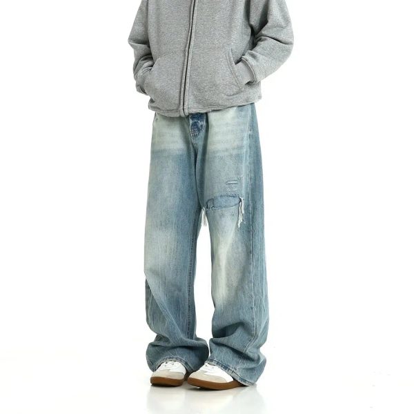 Baggy Vintage Washed Denim Jeans Online - Image 2