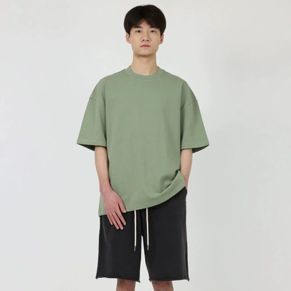 Dropped Shoulders Oversized Solid Color T-shirt Sale - Image 2
