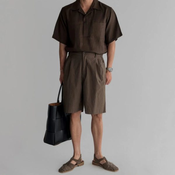 Cuban Collar Short-sleeved Shirt Online - Image 5