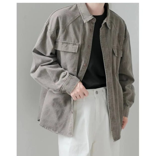 Casual Button-up Shirt with Pockets For Sale