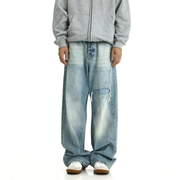 Baggy Vintage Washed Denim Jeans Online