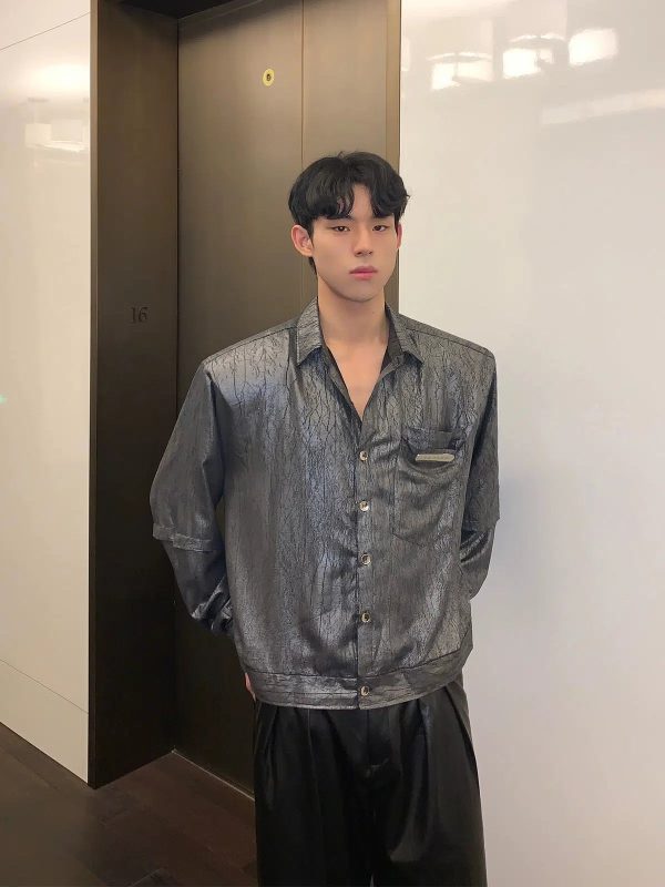 Sleek Button-Up Pocket Shirt Sale - Image 3