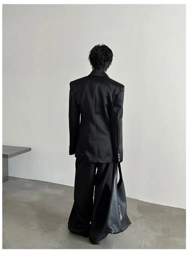 Black Suit Padded Shoulders Jacket Online now - Image 4