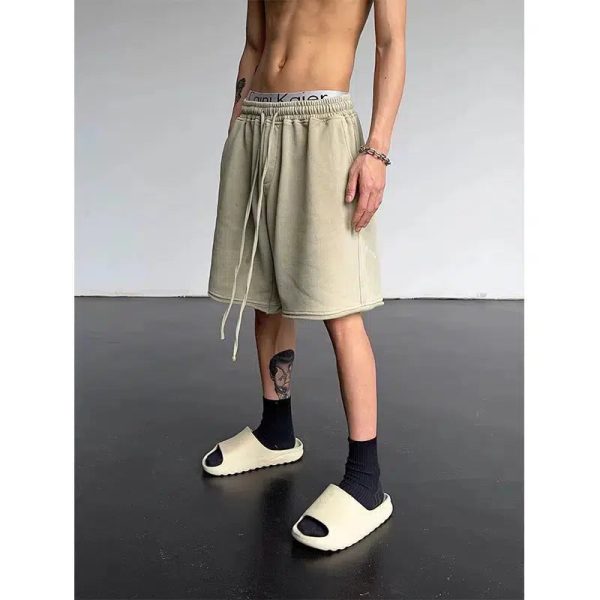 Washed Drawstring Shorts Cheap