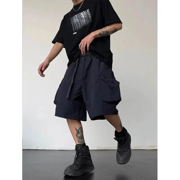 Wide Leg Pocket Cargo Shorts Fashion - Image 2