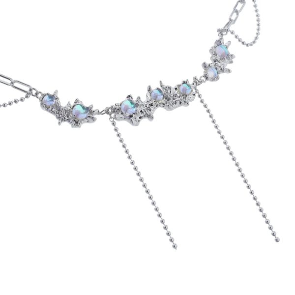 Moonstone Tassel Necklace For Sale - Image 3