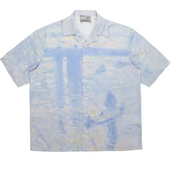 Monet Oil painting Button-Down Shirt on Sale - Image 5