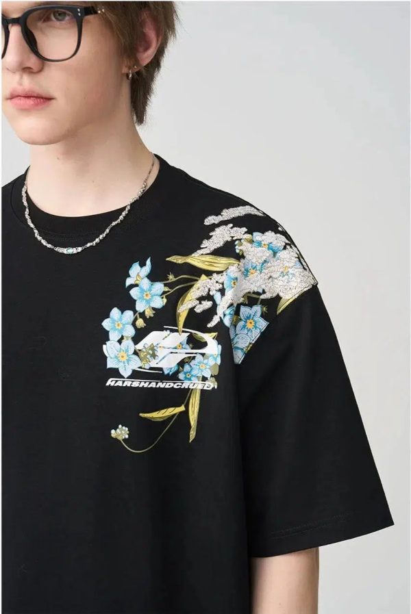Floral Graphic T-shirt For Cheap