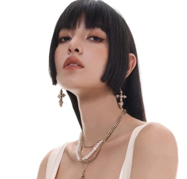 Cross Pendant Earrings For Sale