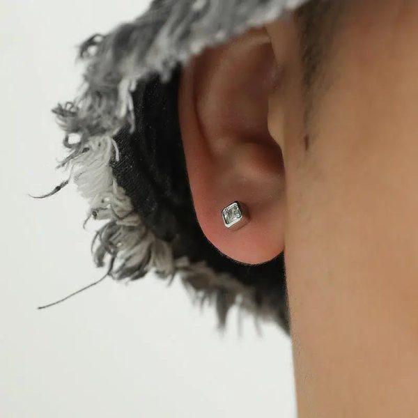 Square Diamond Stud Earrings Online Sale