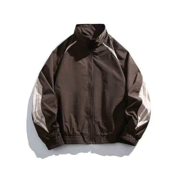 Striped Sleeves Windbreaker Jacket Online Hot Sale - Image 3