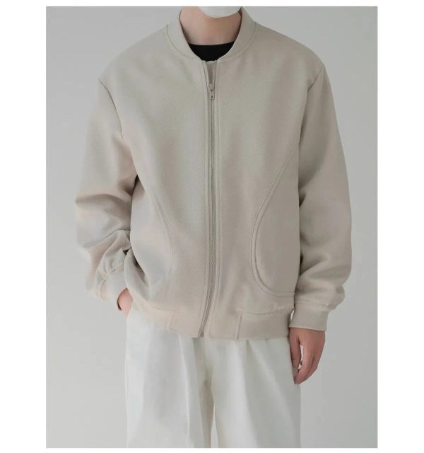 Classic Zip-Up Bomber Jacket Hot on Sale - Image 2
