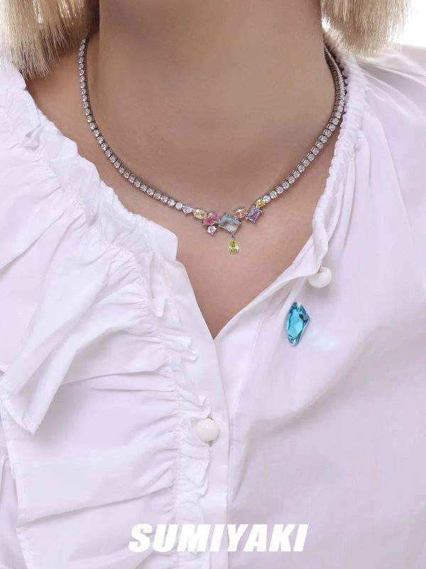 Colored Zircon Necklace Hot on Sale - Image 4
