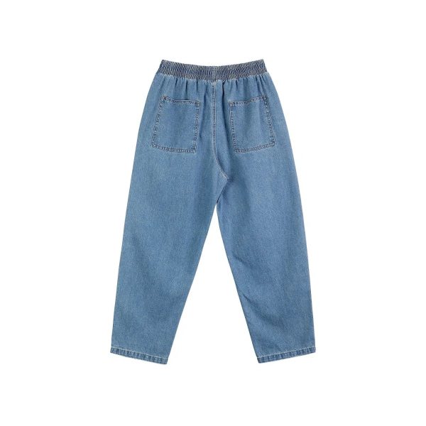 Tapered Drawstring Elastic Waist Jeans For Cheap - Image 2