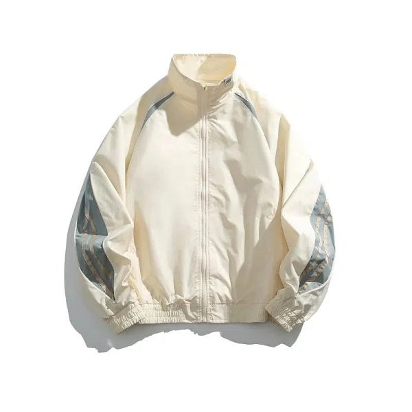 Striped Sleeves Windbreaker Jacket Online Hot Sale - Image 2