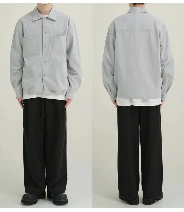 Oversized Shirt with Drawstring Hem Discount - Image 4
