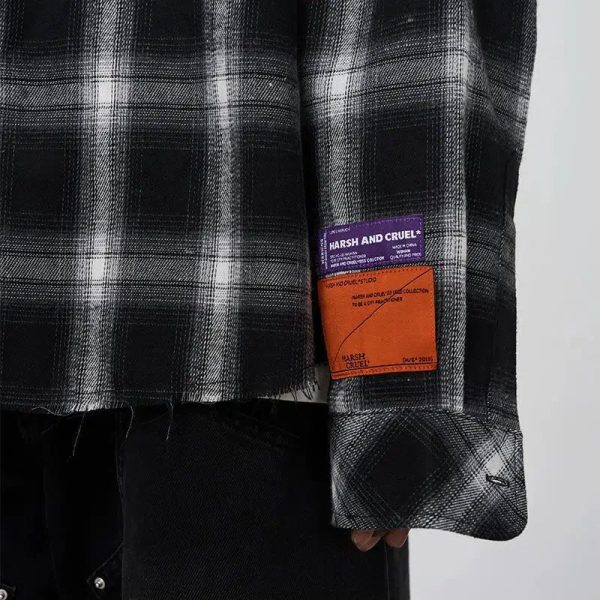 Black Flannel Plaid Shirt Cheap - Image 5