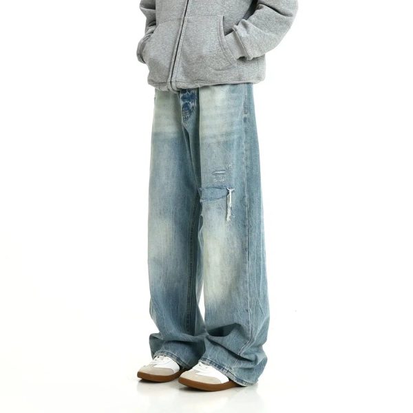 Baggy Vintage Washed Denim Jeans Online - Image 4