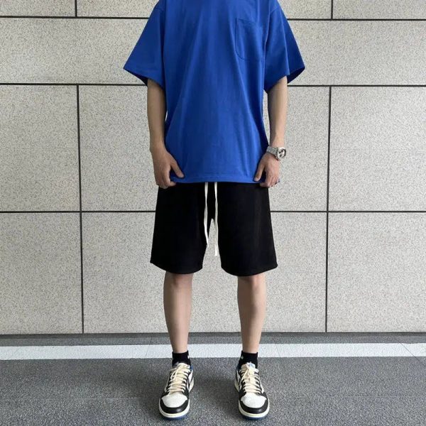 Suede Drawstring Sport Shorts For Sale - Image 2