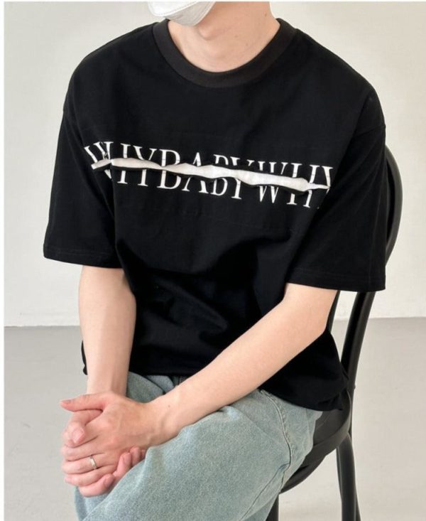 Split Printed Short-sleeved T-shirt Online