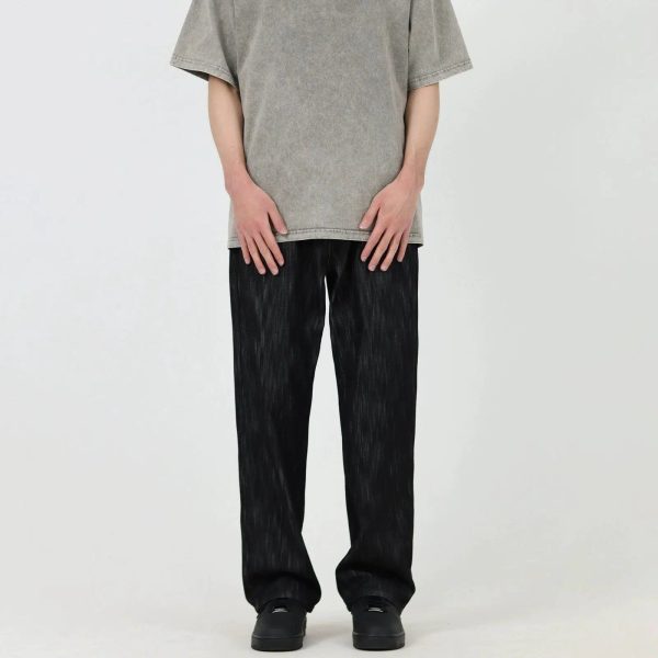 Black and Gray Straight Jeans Supply