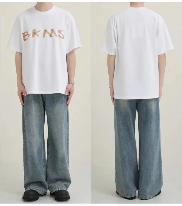 BKMS Graphic Print Short-sleeved T-shirt on Sale - Image 3