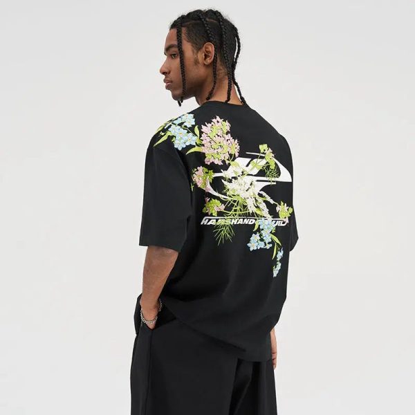 Floral Print Crew Neck T-shirt Sale