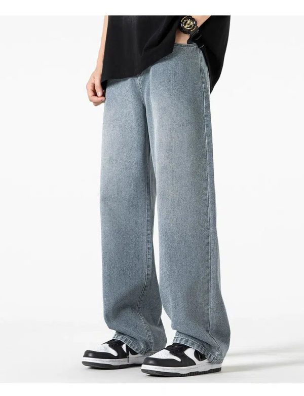 Blue Straight-leg Jeans Online Hot Sale - Image 4
