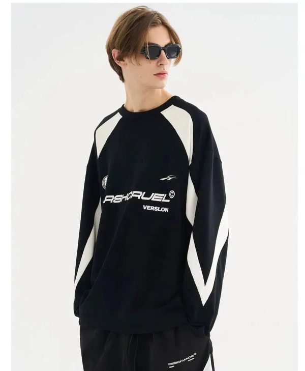Oversized Colorblock Crewneck Sweatshirt Online Hot Sale
