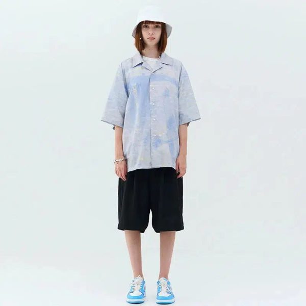 Monet Oil painting Button-Down Shirt on Sale - Image 3