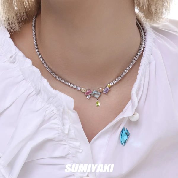 Colored Zircon Necklace Hot on Sale