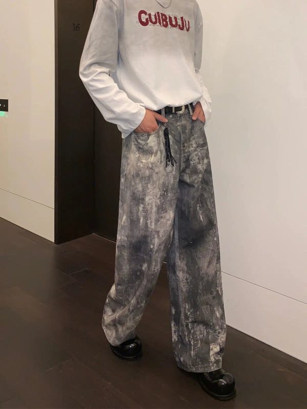 Ink-Dyed Wide-Leg Denim Pants For Discount - Image 2