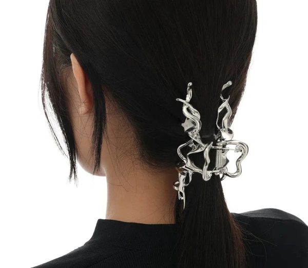 Mirror Metal Hair Clip on Sale