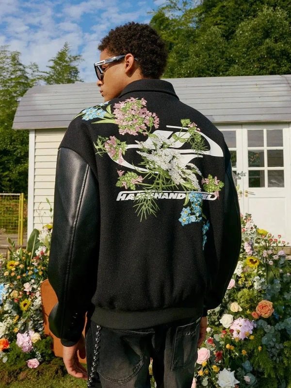 Floral Embroidery Baseball Jacket For Discount - Image 4