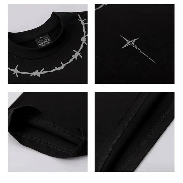 Printed Suede Short-sleeved T-shirt Online - Image 3