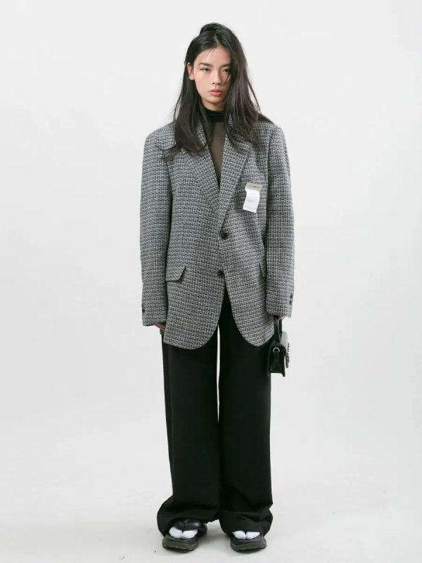 Folding Waistband Wide-leg Pleated Pants For Sale - Image 3