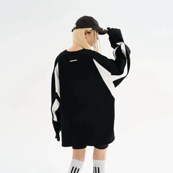 Oversized Colorblock Crewneck Sweatshirt Online Hot Sale - Image 2