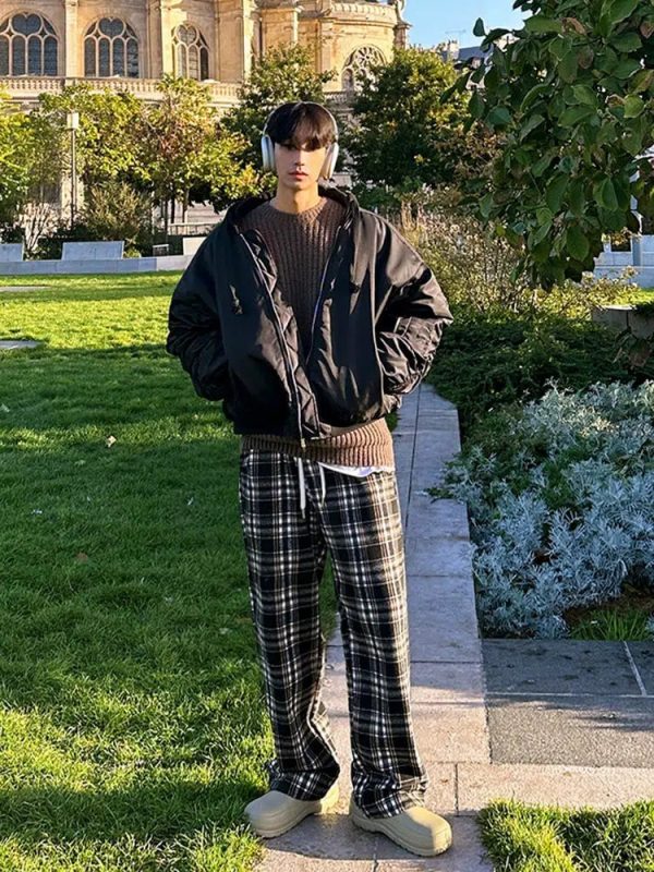 Casual Fit Drawstring Plaid Pants on Sale - Image 3