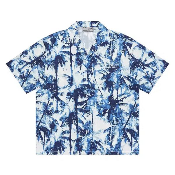 Tropical Palm Tree Print Shirt Online Hot Sale - Image 3